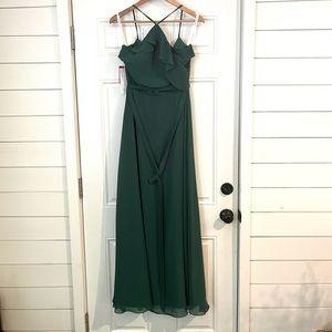 JJ house Forest Green Bridesmaids Dress